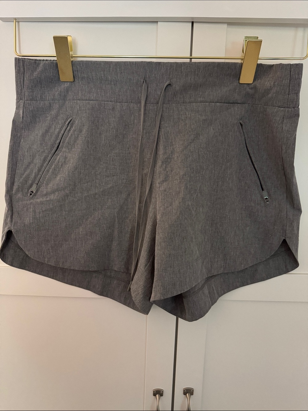 Kodak Women's Charcoal Gray Athletic Drawstring Shorts with Zip Pockets